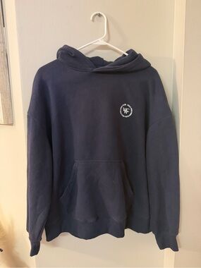 Willow Navy Pullover Hoodie with Small White Chest Logo